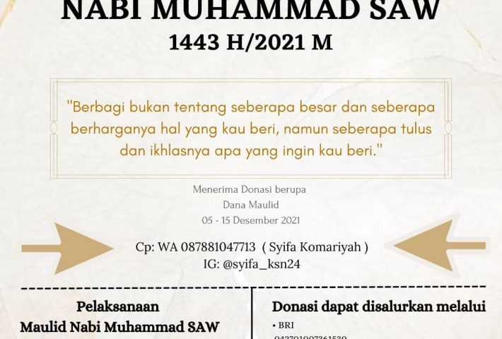 OPEN DONASI PERINGATAN MAULID NABI MUHAMMAD SAW