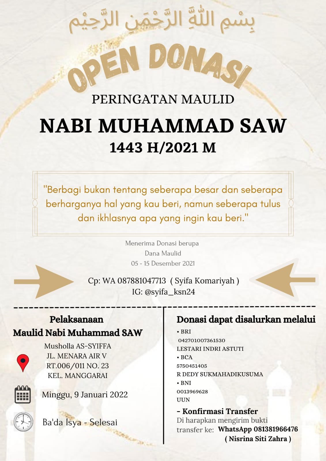 Raih Keberkahan Maulid, Raih Syafaat Rasul: Keutamaan Donasi untuk Peringatan Maulid Nabi Muhammad SAW