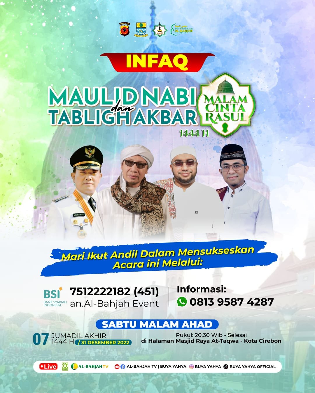 Live Streaming Maulid Akbar Albahjah Cirebon Bersholawat Malam Cinta Rasul