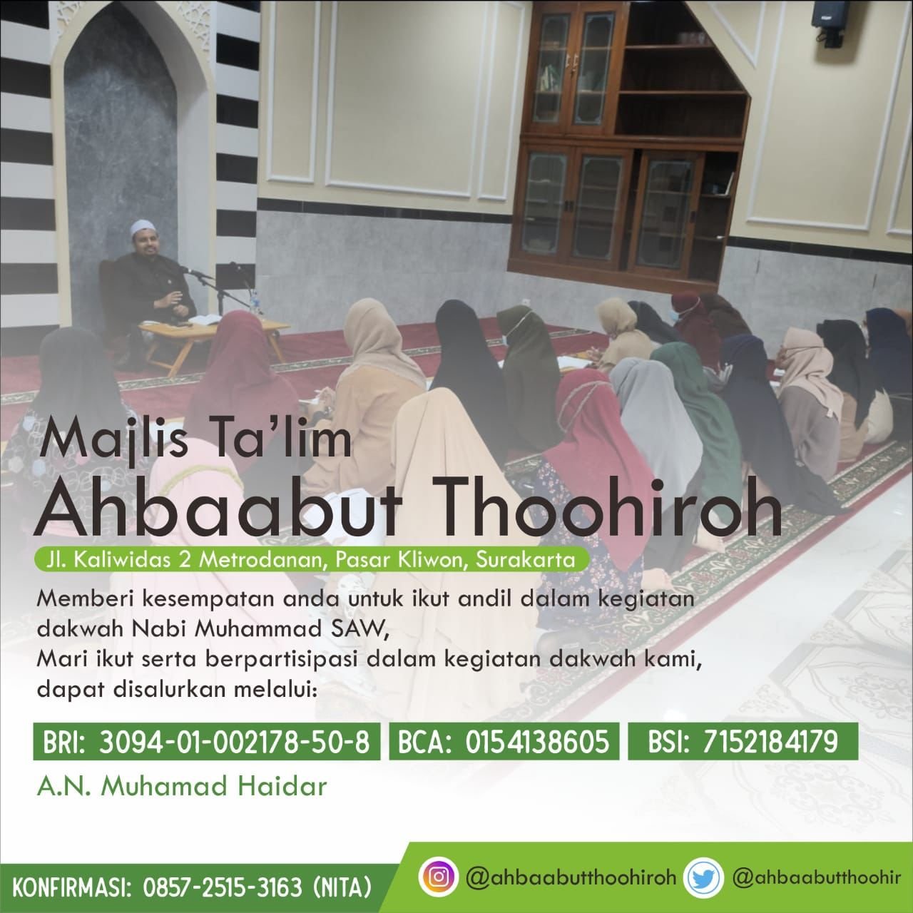 Pengajian Mingguan Rutin Majelis Ahbaabut Thoohiroh Surakarta (Khusus Perempuan)