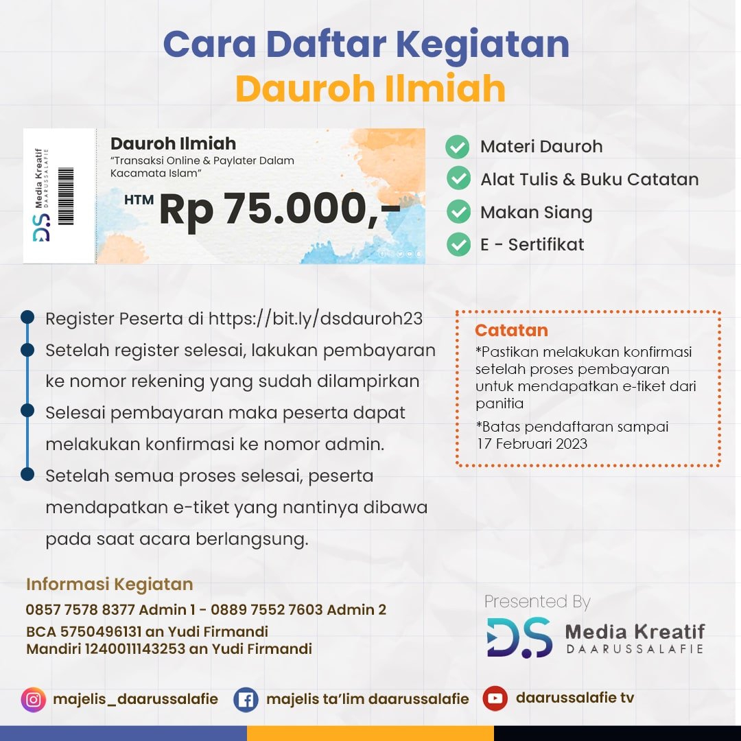 Dauroh Ilmiah 2023 Segera Daftar!