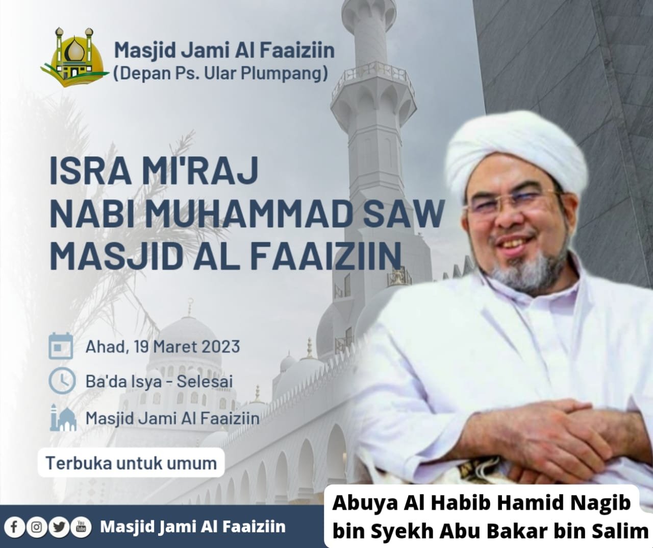 Undangan Peringatan Isra Mi’raj Nabi Muhammad SAW dan Tawakufan Majelis Al Faaiziin