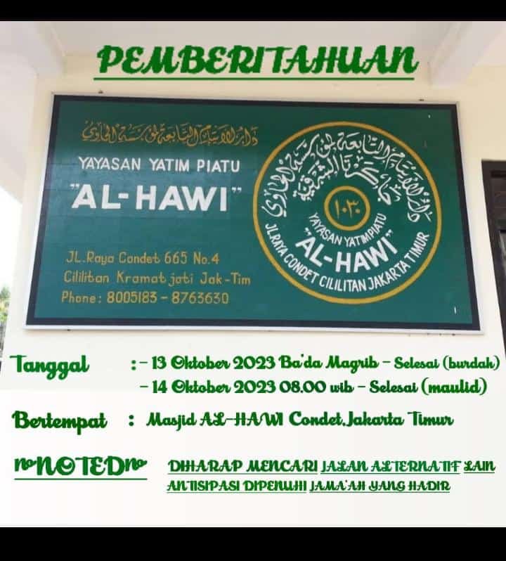 Sambut Keagungan Maulid Akbar di Masjid Al-Hawi Condet: Merayakan Kehidupan Nabi Muhammad SAW