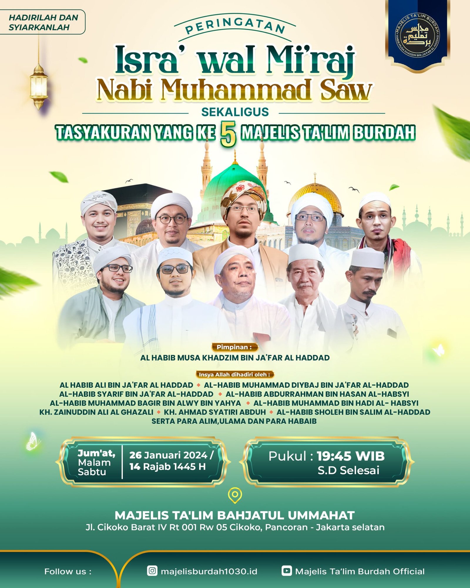 Peringati Isra’ wal Mi’raj Nabi Muhammad Saw, Majelis Ta’lim Burdah Gelar Tasyakuran ke-5