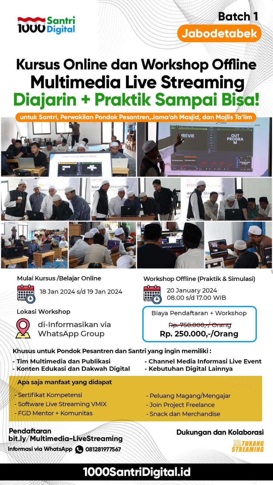Kursus Digital Multimedia Live Streaming Batch 1 Jabodetabek