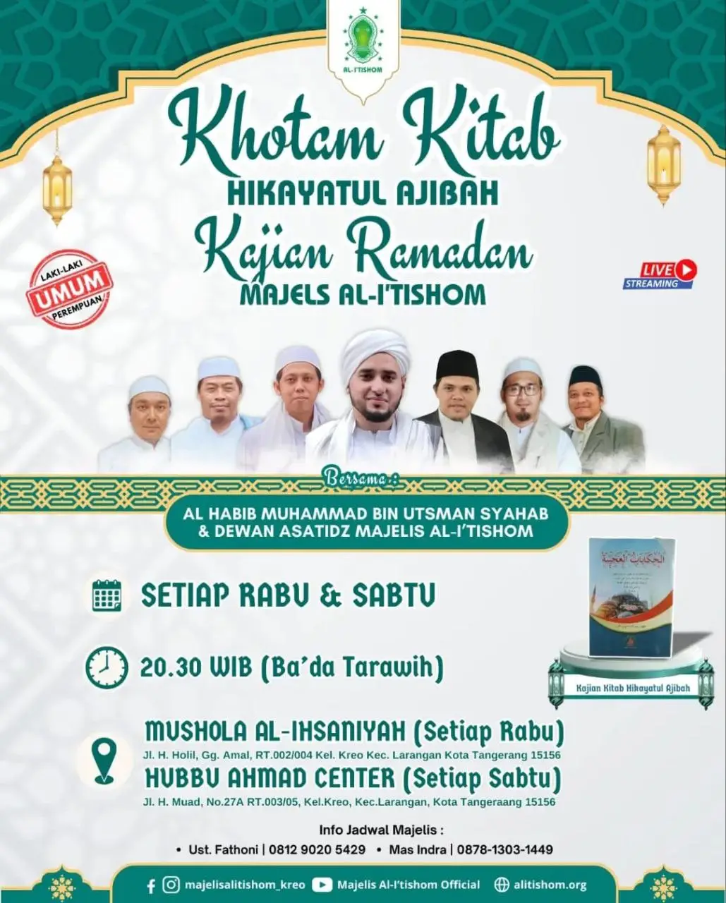 Raih Berkah Ramadan! 2 Jadwal Istimewa Pengajian Khotam Kitab bersama Habib Muhammad bin Utsman Syahab