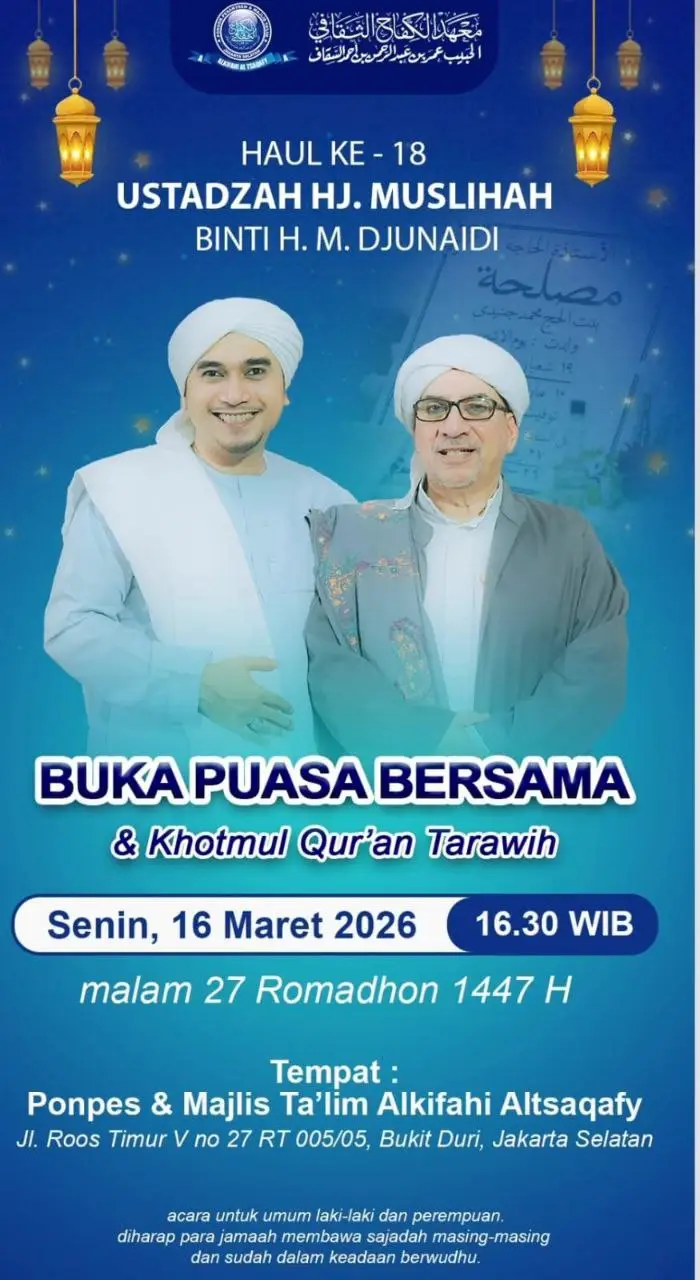 Haul Ustadzah Muslihah Spesial Malam 27 Ramadhan 2026