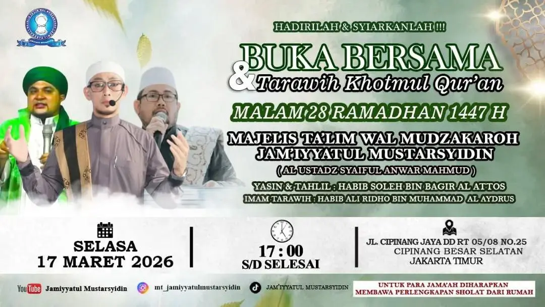 Buka Bersama dan Tarawih Khotmul Qur’an di Malam 28 Ramadhan 1447 H