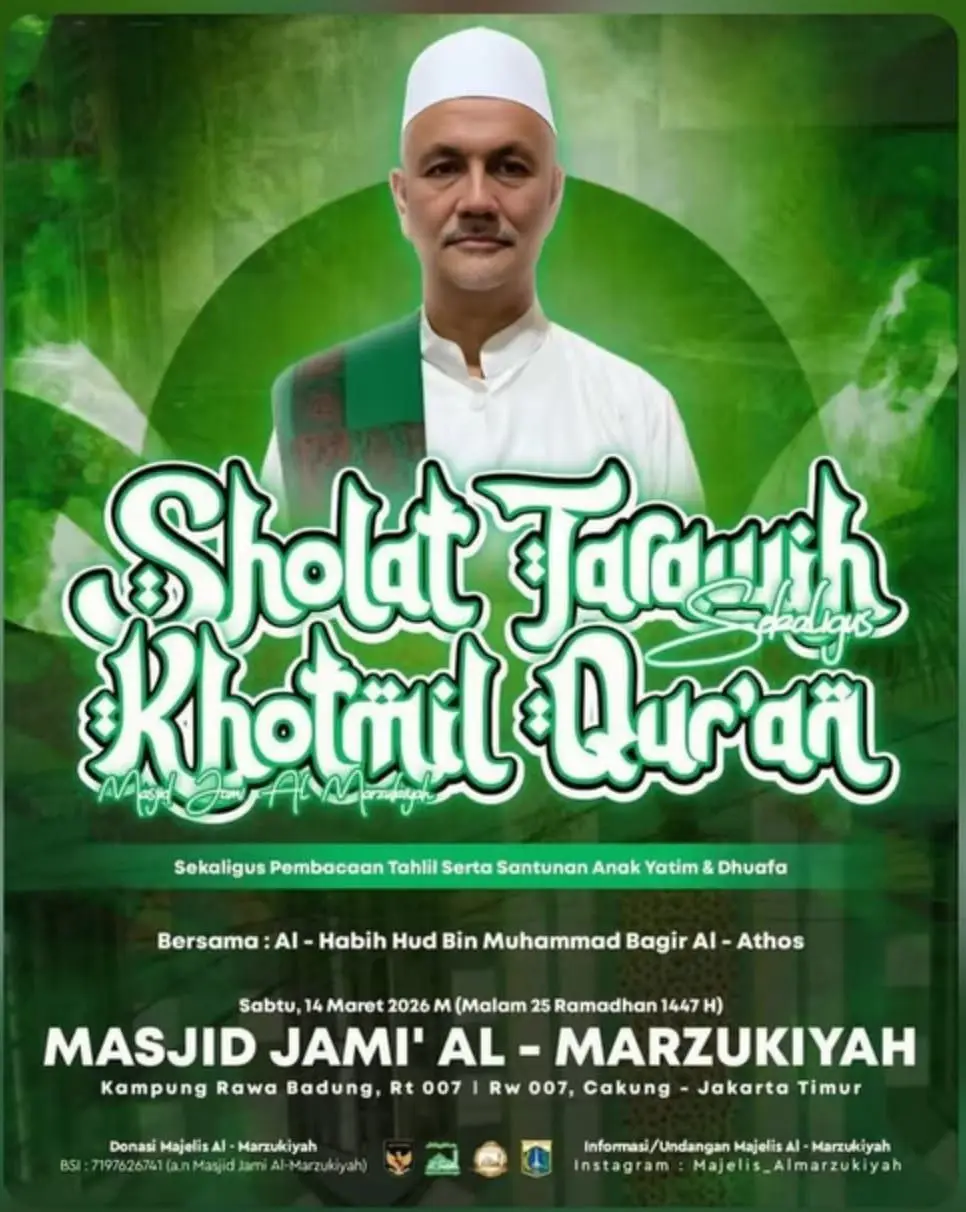 Menjemput Lailatul Qadar: Keberkahan Malam ke-25 Ramadhan Bersama Habib Hud bin Muhammad Bagir Al-Athos di Masjid Jami’ Al-Marzukiyah