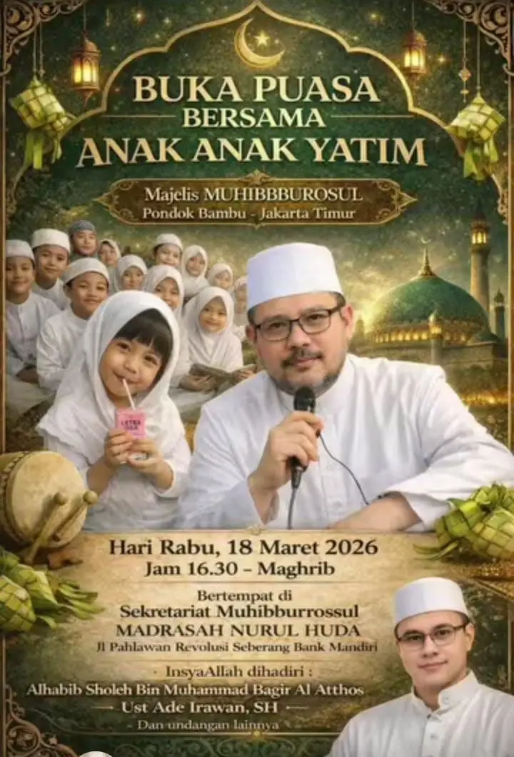 Menyemai Kasih di Bulan Suci: Majelis Muhibburrosul Ajak Jamaah Berbuka Bersama Anak Yatim