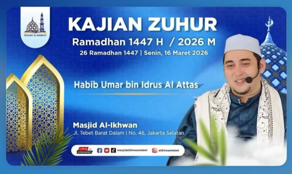 Menjemput Keberkahan Akhir Ramadhan: Habib Umar bin Idrus Al Attas Isi Kajian Zuhur di Masjid Al-Ikhwan Tebet
