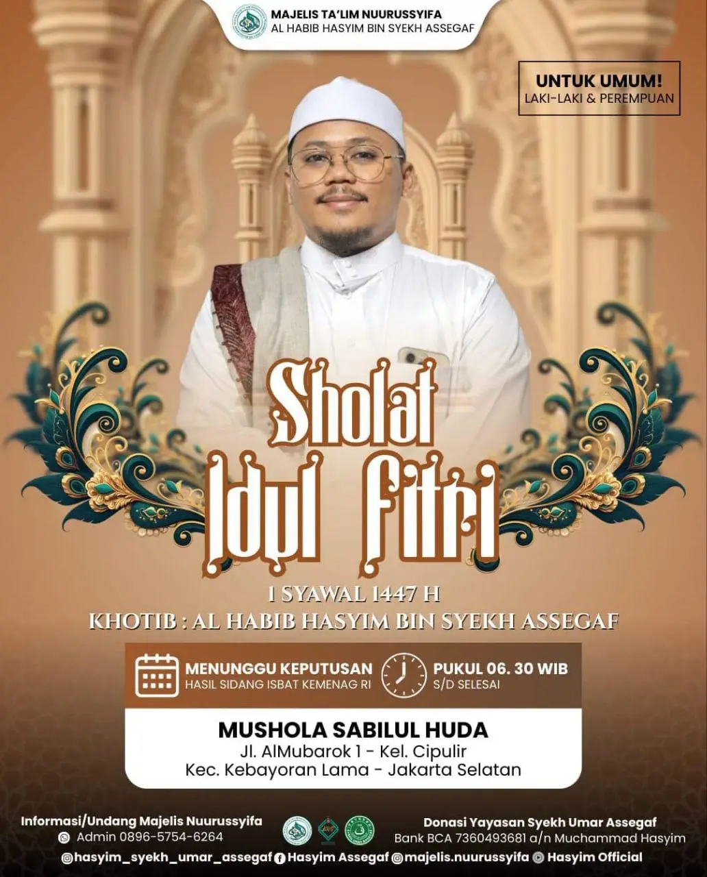 Khutbah Kemenangan: Sholat Idul Fitri 1447 H Bersama Habib Hasyim bin Syekh Assegaf di Cipulir, Jakarta Selatan
