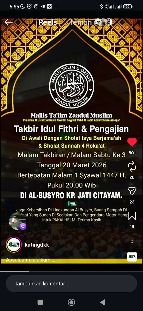 Gema Takbir Idul Fitri 1447 H di Al-Busyro: Majelis Zaadul Muslim Gelar Pengajian Akbar Malam Kemenangan