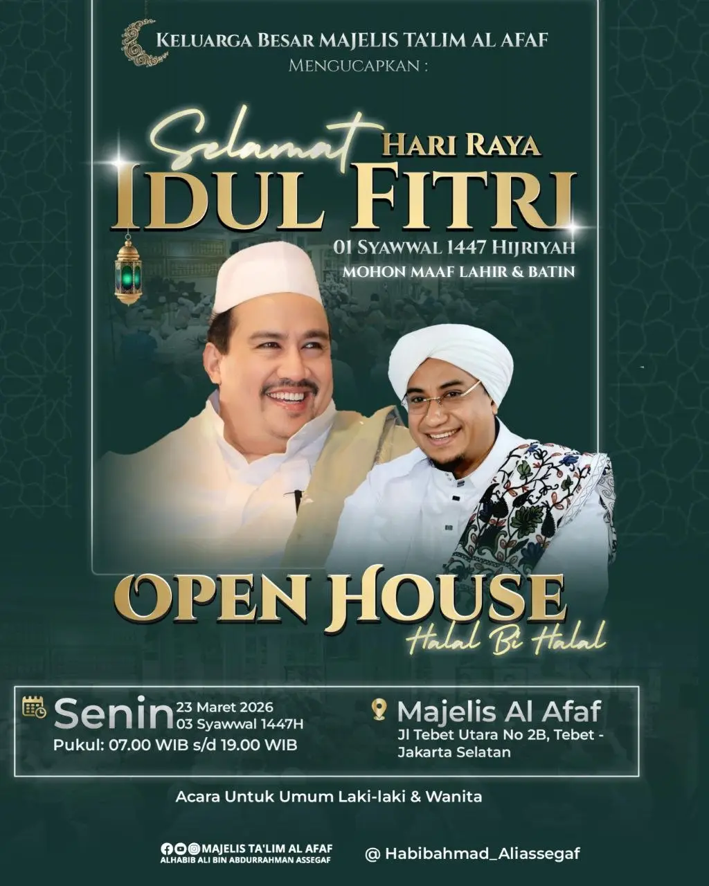 Majelis Al Afaf Tebet Gelar Open House & Halal Bi Halal Akbar 1447 H, Pintu Berkah Terbuka Lebar