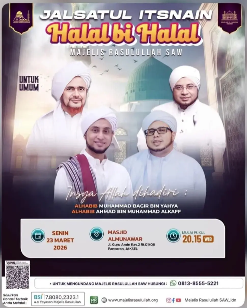 Jalsatul Itsnain Majelis Rasulullah SAW Kembali Menggemakan Syiar di Pancoran, Edisi Spesial Halal bi Halal