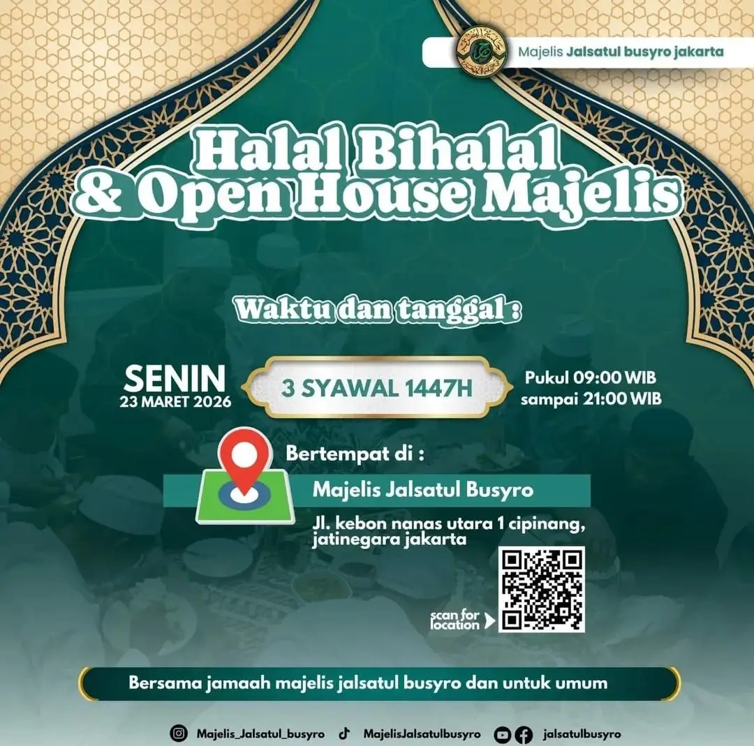 Majelis Jalsatul Busyro Gelar Halal Bihalal & Open House Syawal 1447 H di Jatinegara, Terbuka untuk Umum