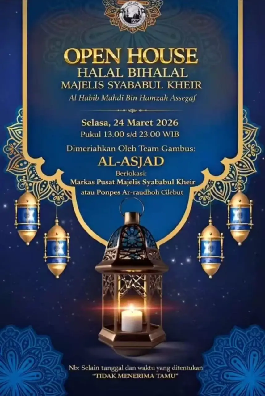 Syams Mania Merapat! Jadwal Resmi Open House & Halal Bihalal Syababul Kheir 2026 Bersama Habib Mahdi Assegaf