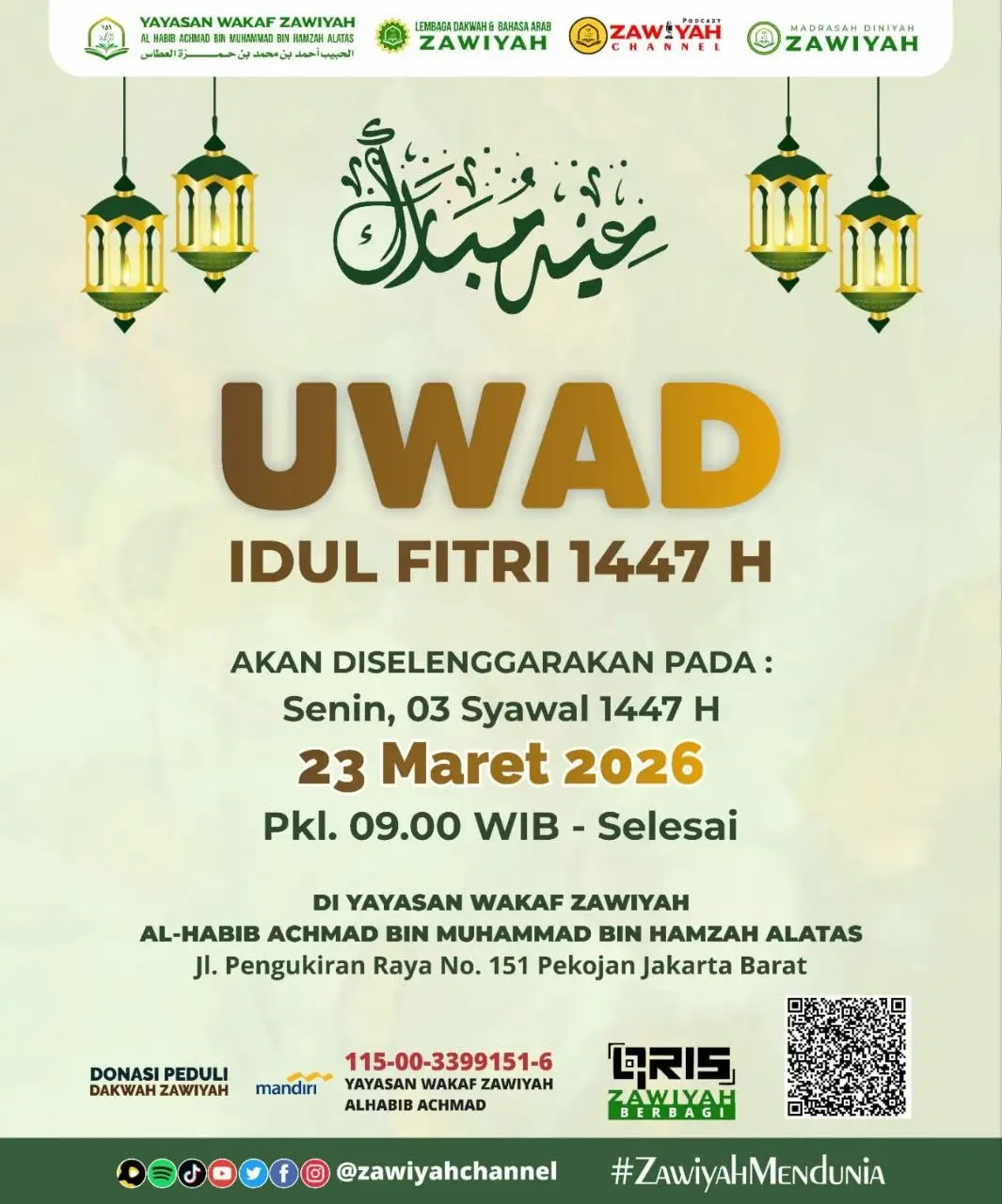 Uwad Idul Fitri 1447 H di Zawiyah Pekojan: Merawat Tradisi Silaturahmi di Jantung Sejarah Jakarta