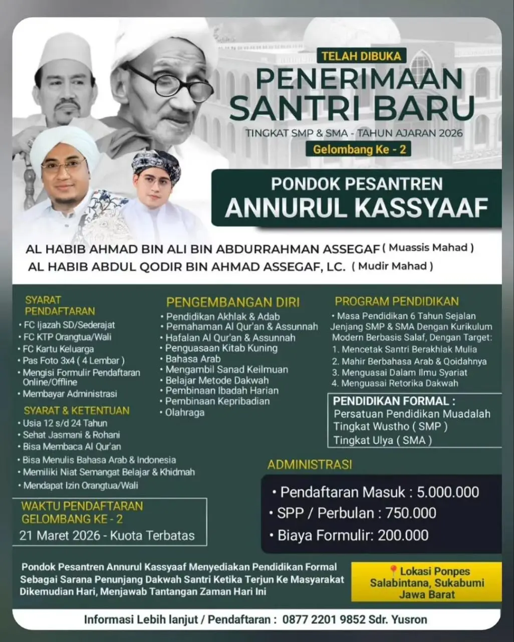 Mencetak Kader Dakwah Ahlussunnah di Kesejukan Sukabumi: Pesantren Annurul Kassyaaf Buka Pendaftaran Santri Baru 2026