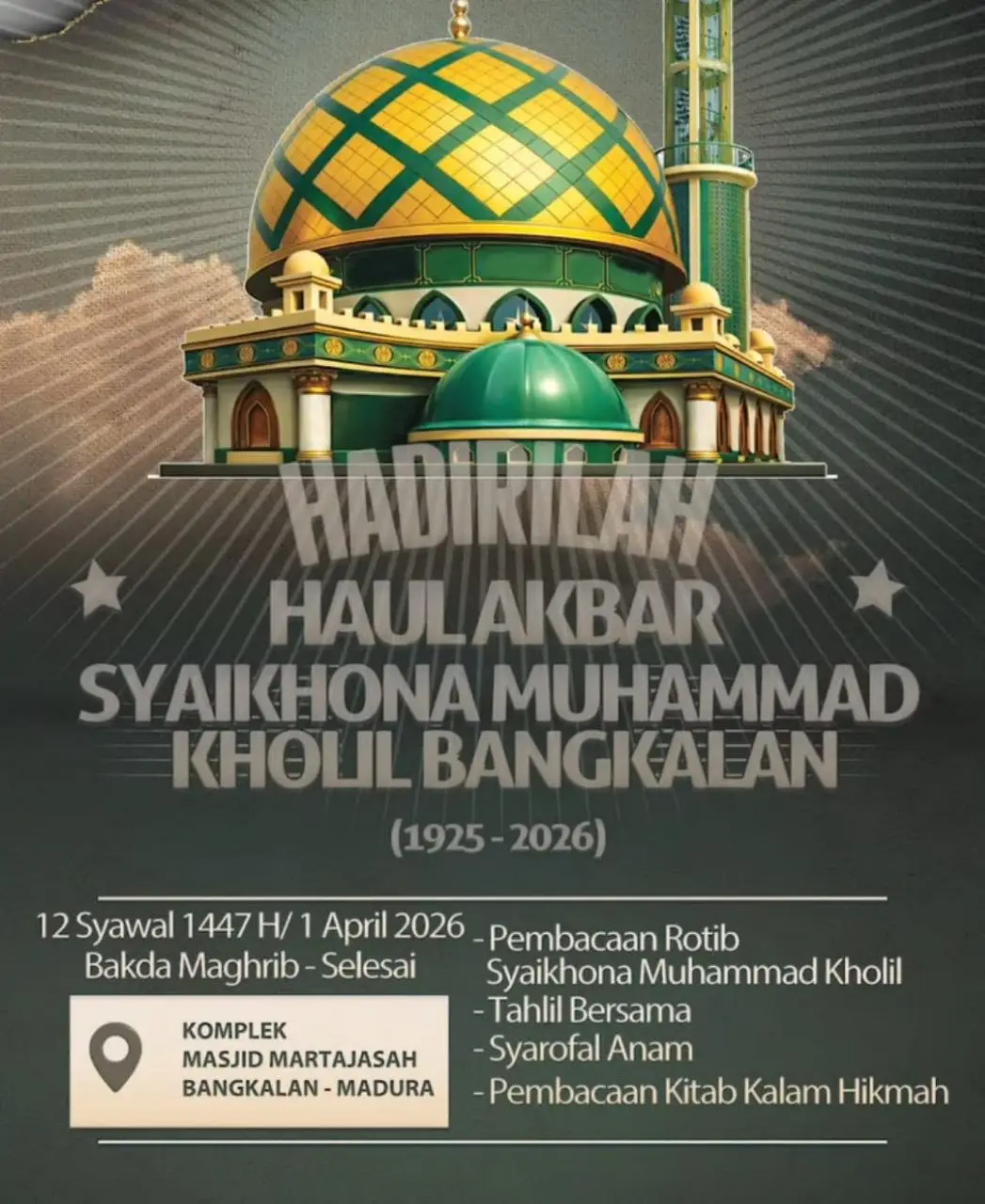 Haul Akbar Syaikhona Kholil Bangkalan 2026: Lautan Manusia Diprediksi Padati Masjid Martajasah