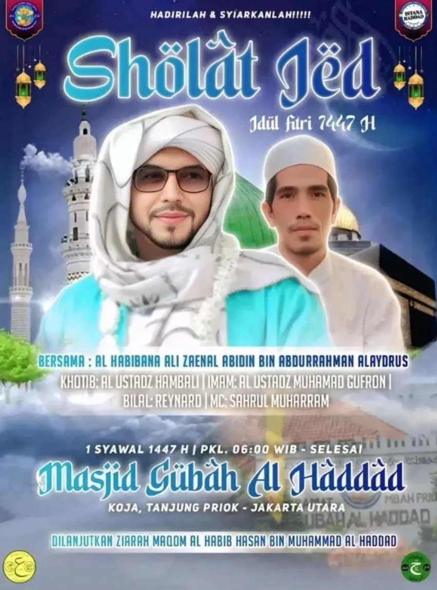 Sholat Idul Fitri 1447 H di Masjid Gubah Al Haddad Bersama Habib Ali Zaenal Abidin Alaydrus