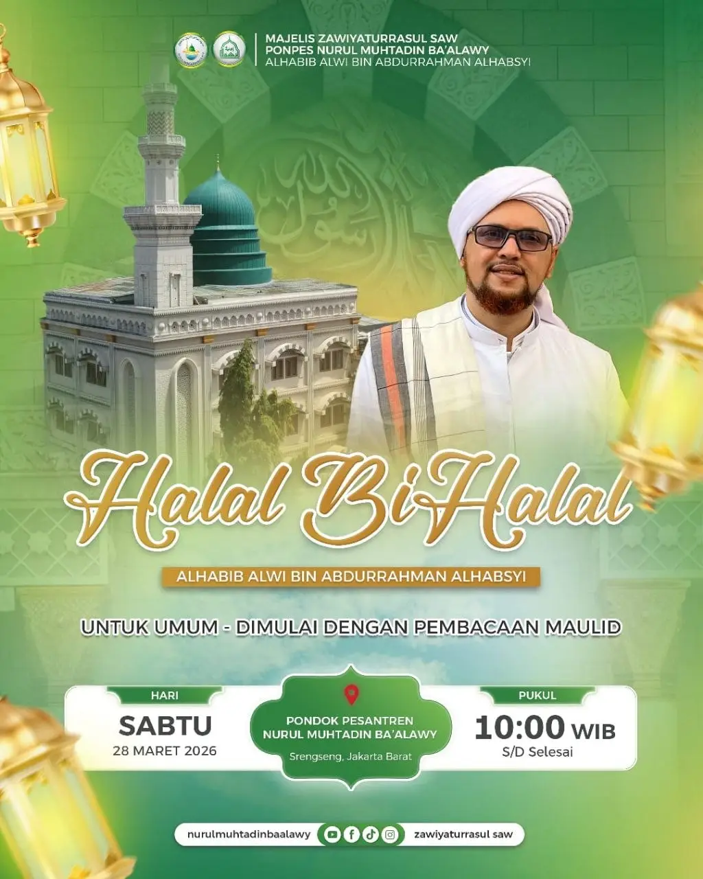 Jadwal Halal Bi Halal & Maulid Akbar Bersama Habib Alwi Alhabsyi di Jakarta Barat 2026