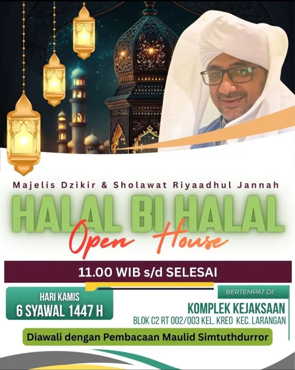 Jadwal Halal Bi Halal Riyaadhul Jannah 1448H: Open House & Maulid di Kreo, Tangerang (Umum!)