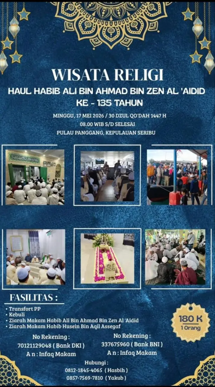 Jadwal Wisata Religi & Haul ke-135 Habib Ali Al-‘Aidid di Pulau Panggang 2026