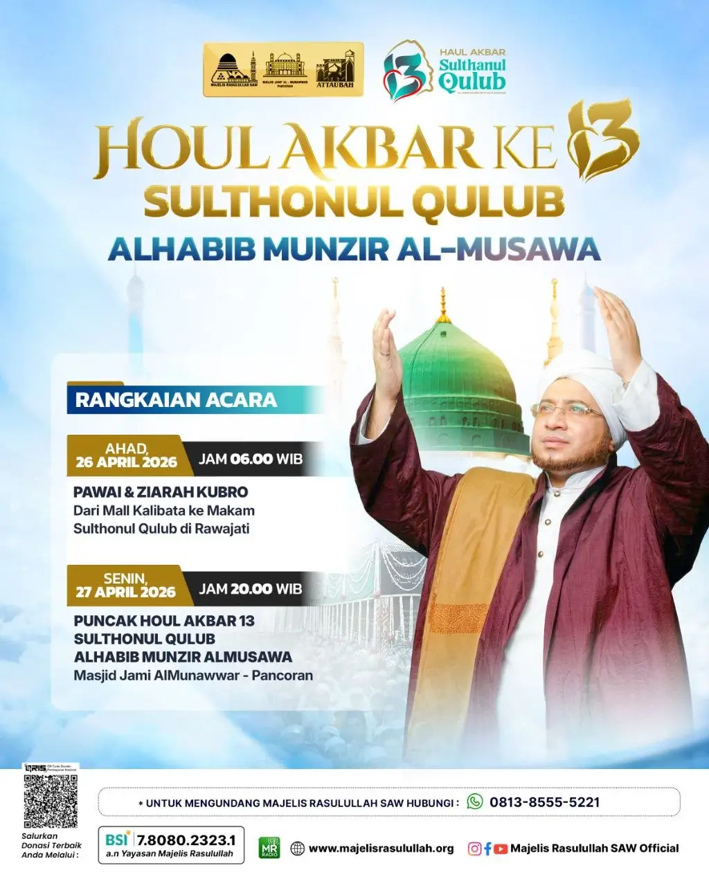Majelis Rasulullah SAW Gelar Haul Akbar ke-13 Al-Habib Munzir Al-Musawa 2026