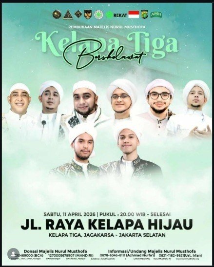 Majelis Nurul Musthofa Gelar Pembukaan di Jagakarsa: Kelapa Tiga Bersholawat April 2026