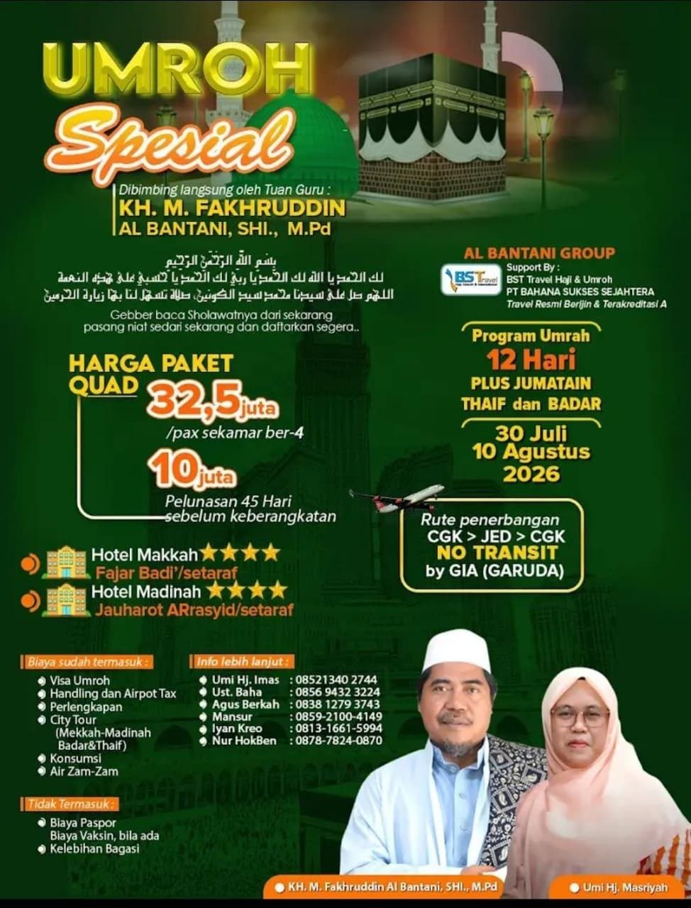 Umrah Spesial 2026: Ziarah Thaif & Badar Bersama KH. M. Fakhruddin Al Bantani
