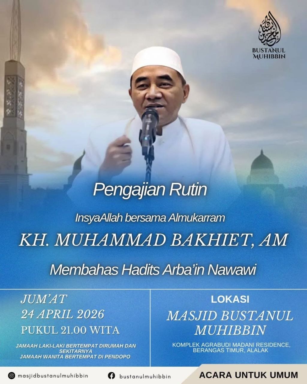 Jadwal Pengajian Guru Bakhiet di Handil Bakti: Kitab Arba’in Nawawi