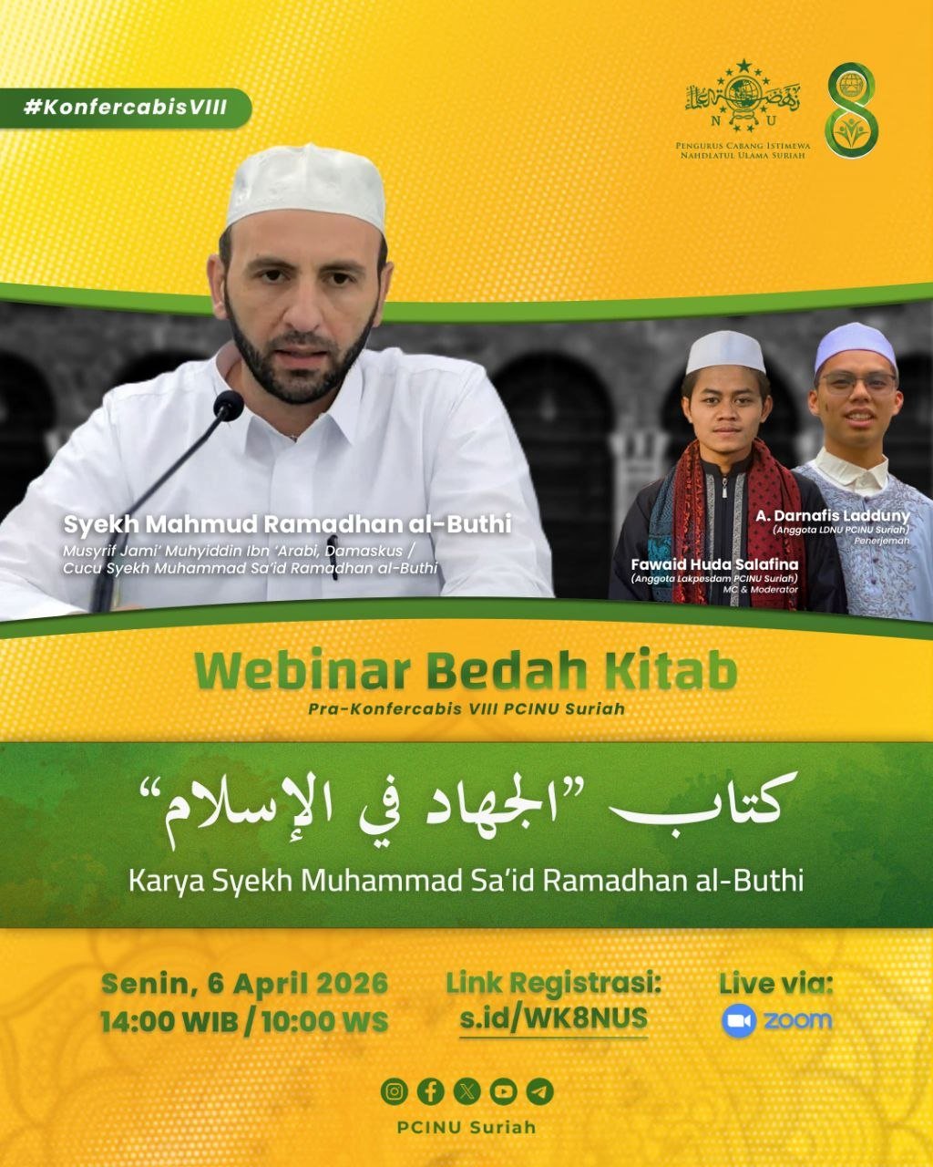 Kupas Tuntas Makna Jihad: PCINU Suriah Gelar Bedah Kitab ‘al-Jihad fi al-Islam’ Bersama Cucu Syekh Al-Buthi