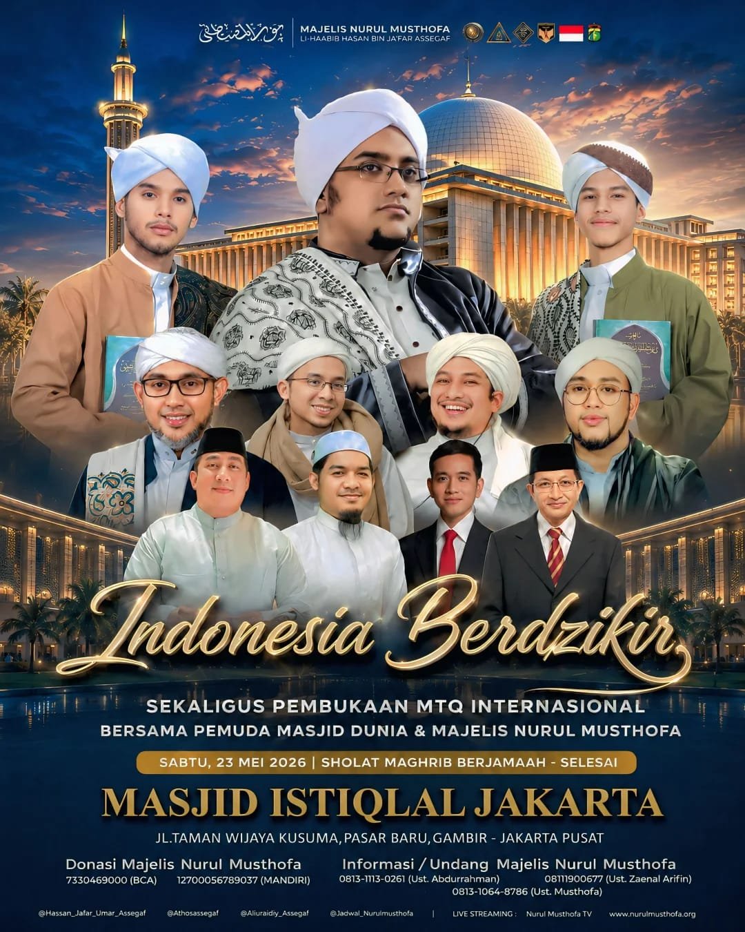 Indonesia Berdzikir — Masjid Istiqlal Jakarta | Sabtu, 23 Mei 2026