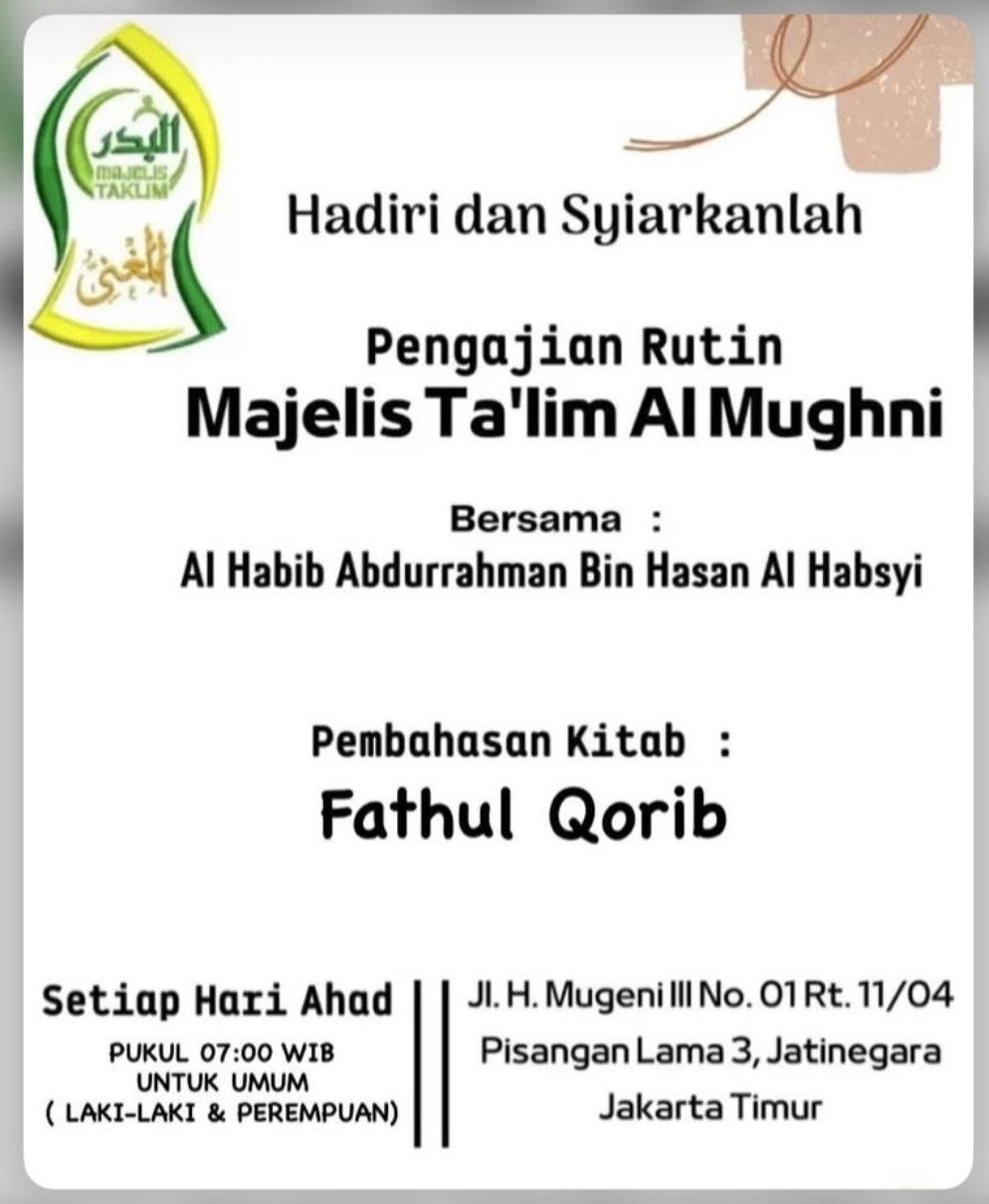 Pengajian Rutin Majelis Ta’lim Al Mughni: Kajian Islam di Jakarta