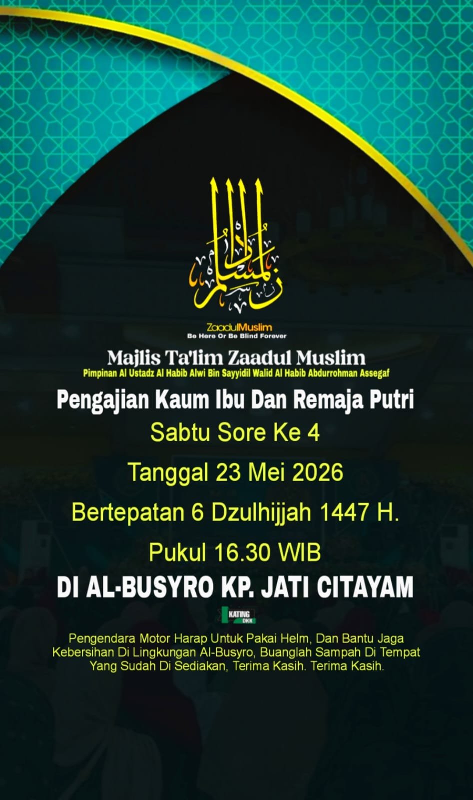 Pengajian Kaum Ibu dan Remaja Putri — Al Habib Alwi bin Abdurrohman Assegaf di Al-Busyro Citayam