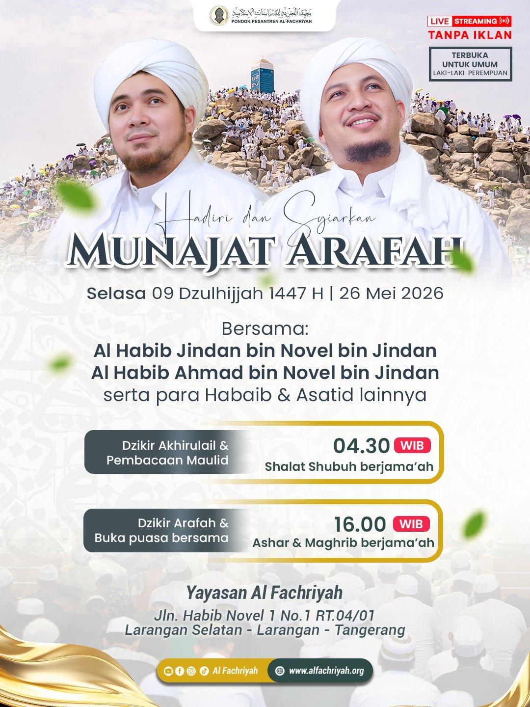 Munajat Arafah — Bersama Al Habib Jindan bin Novel bin Jindan & Al Habib Ahmad bin Novel bin Jindan | 26 Mei 2026