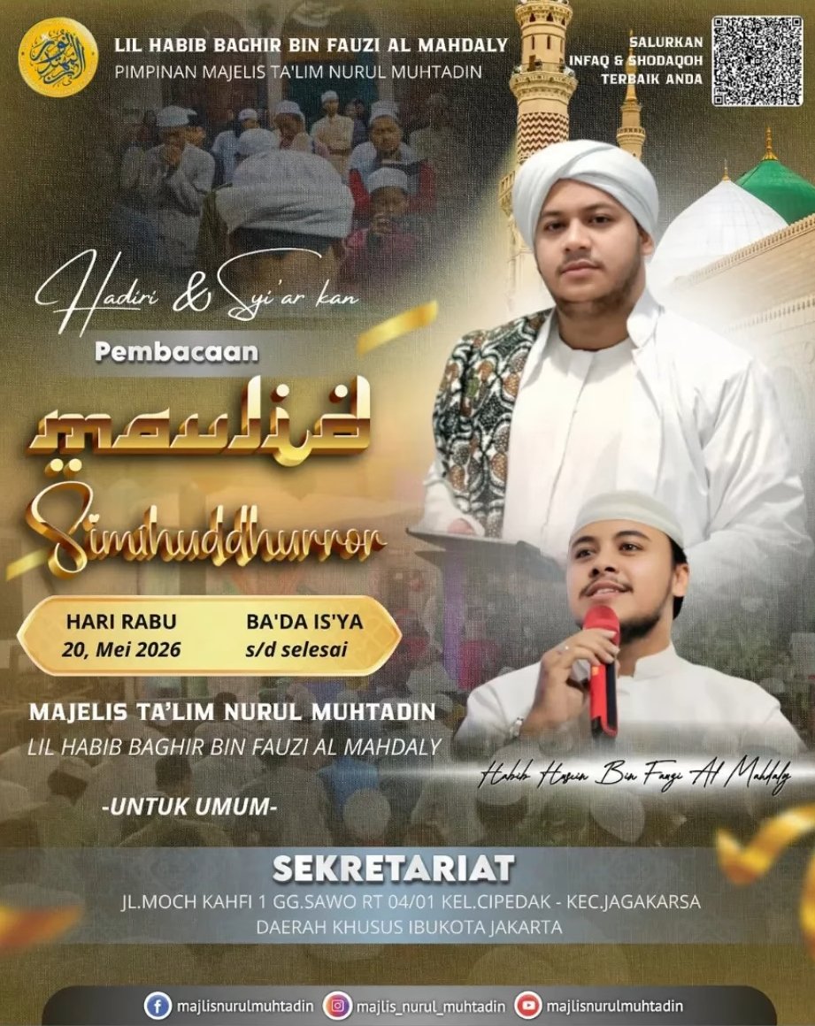 Pembacaan Maulid Simthuddhuror Bersama Habib Hasan Bin Fauzi Al Mahdaly