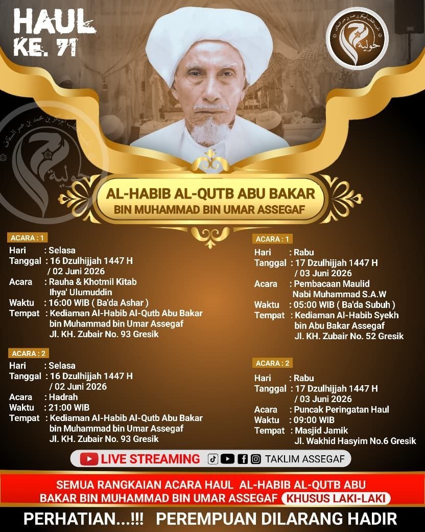 Haul Akbar Habib Abu Bakar Gresik ke-71: Jadwal dan Rangkaian Acara Lengkap