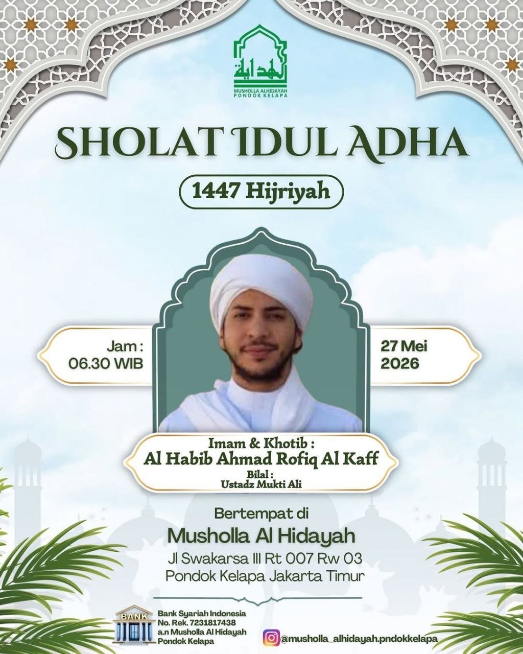 Sholat Idul Adha 1447 H di Pondok Kelapa Bersama Habib Ahmad Rofiq Al Kaff