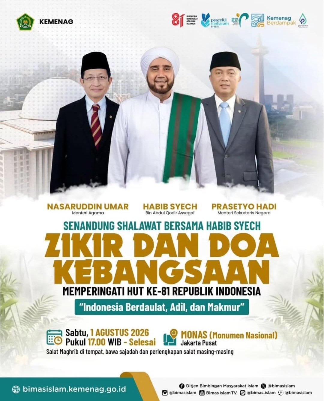 Senandung Shalawat, Zikir dan Doa Kebangsaan Memperingati HUT Ke-81 Republik Indonesia