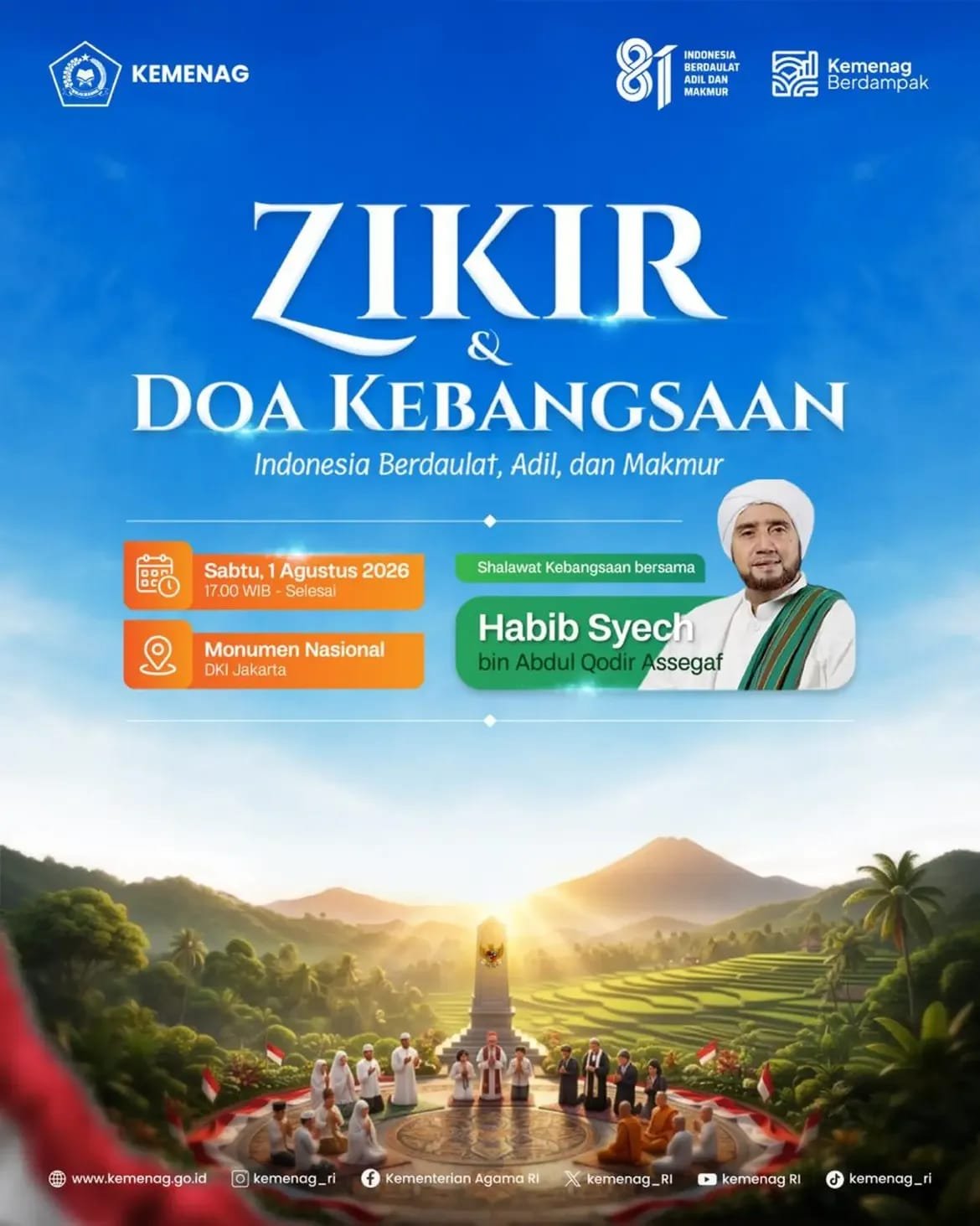 Zikir & Doa Kebangsaan: Indonesia Berdaulat, Adil, dan Makmur