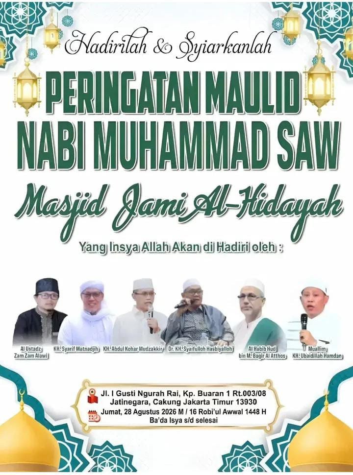 Maulid Nabi SAW, Al Ustadz Zam Zam Alawi dkk. – Kp. Buaran 1 Rt.00308 Jatinegara,…