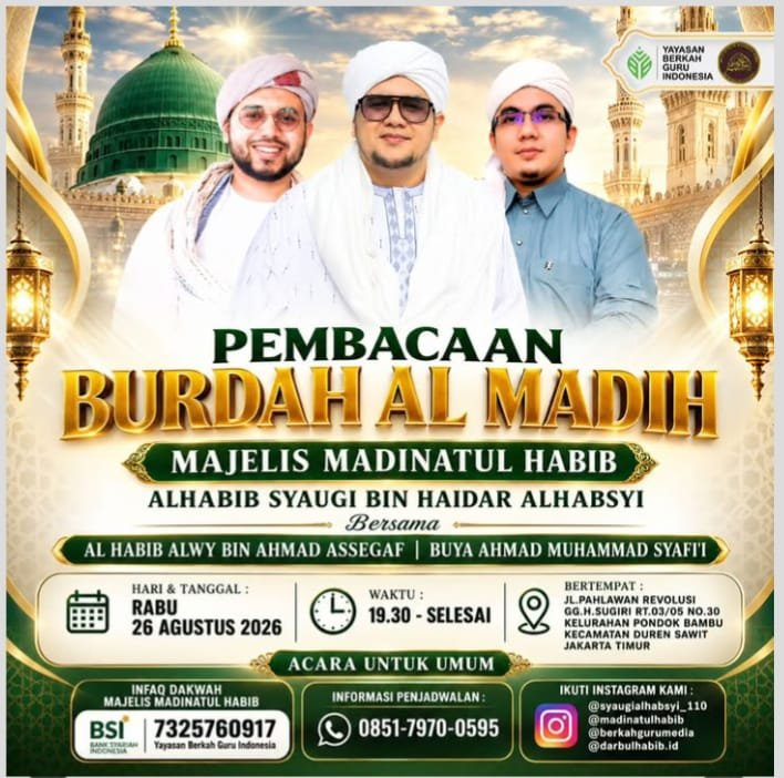 Pembacaan Burdah Al Madih, Alhabib Syaugi bin Haidar Alhabsyi dkk. – Kecamatan Duren…