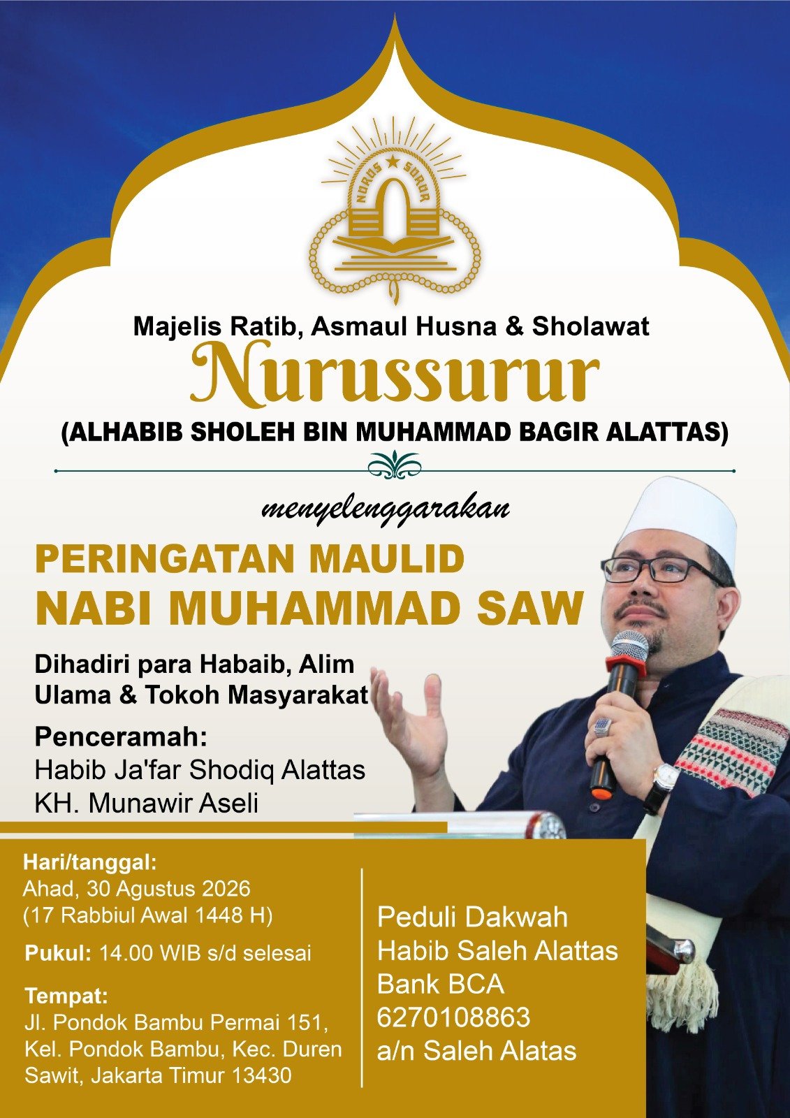 Maulid Nabi SAW, Habib Jafar Shodiq Alattas dkk. – Kec. Duren Sawit, Jakarta Timur…