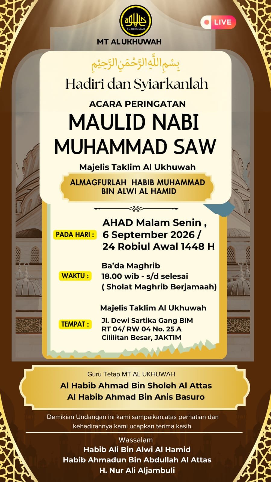 Maulid Nabi SAW & Haul Almagfurlah Habib Muhammad Bin Alwi Al Hamid, Al Habib Ahmad…