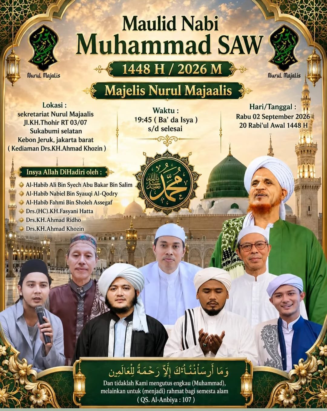 Maulid Nabi SAW 1448 H, Al-Habib Ali Bin Syech Abu Bakar Bin Salim dkk. – Kebon Jeruk,…