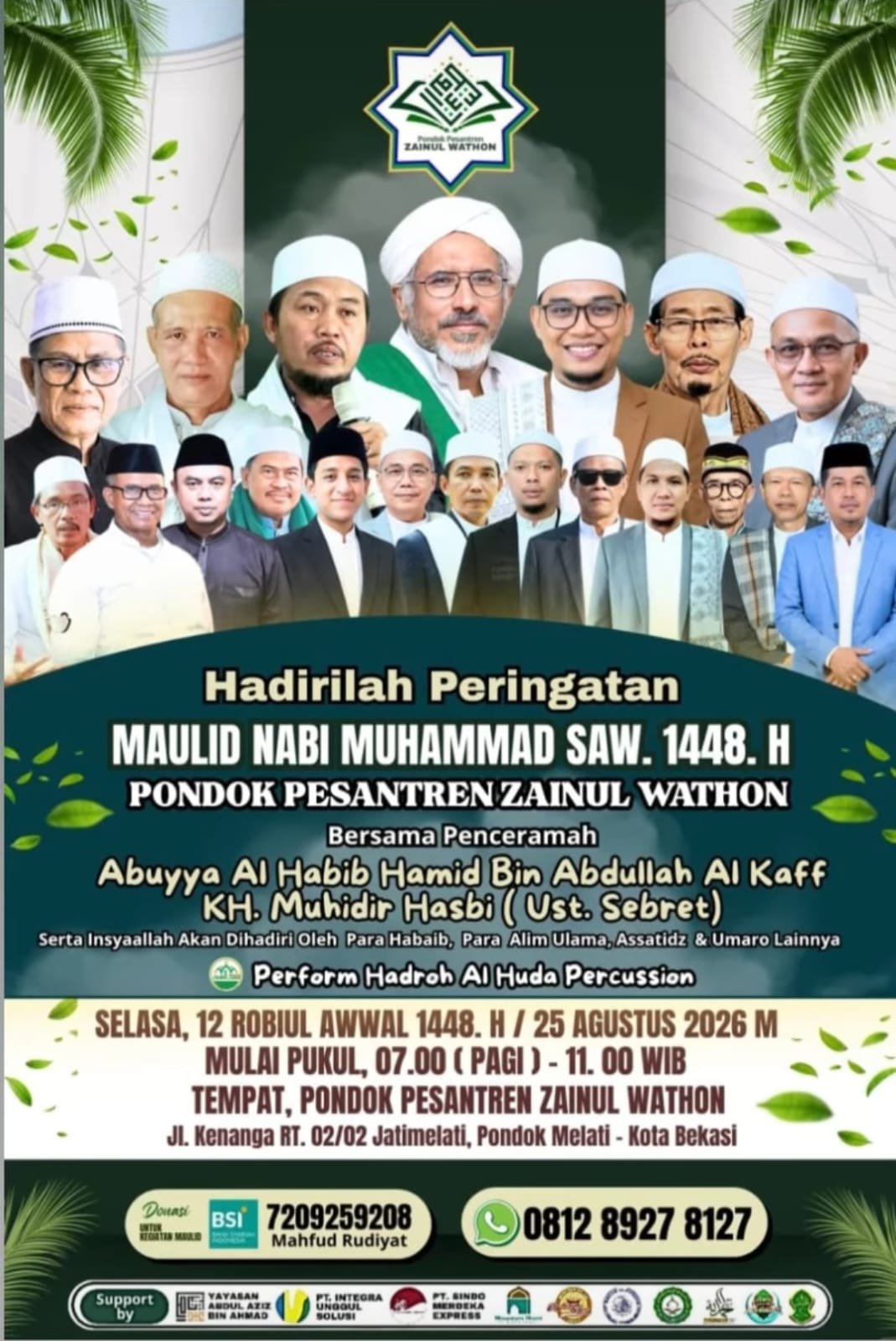 Maulid Nabi SAW 1448 H, Abuyya Al Habib Hamid Bin Abdullah Al Kaff dkk. – Kota Bekasi…