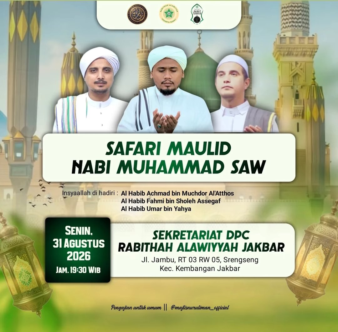 Safari Maulid Nabi SAW, Al Habib Achmad bin Muchdor AlAtthos dkk. – Kec. Kembangan,…