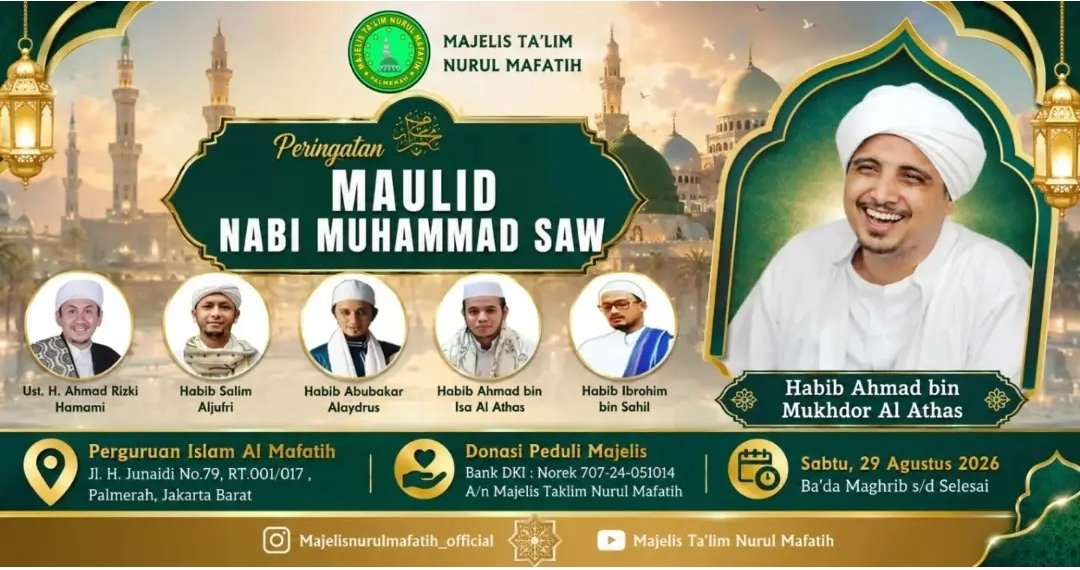 Maulid Nabi SAW, Ust. H. Ahmad Rizki Hamami dkk. – Palmerah, Jakarta Barat (29-08-2026)